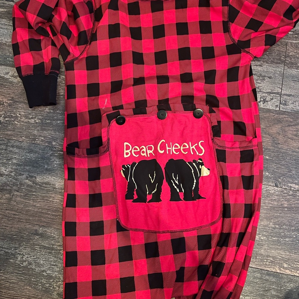 Lazy One Bear Cheeks Cotton Onesie